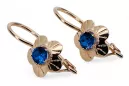 Des boucles d'oreilles Artisanat vintage Saphir Or rose 14 carats vintage d'origine vec028r
